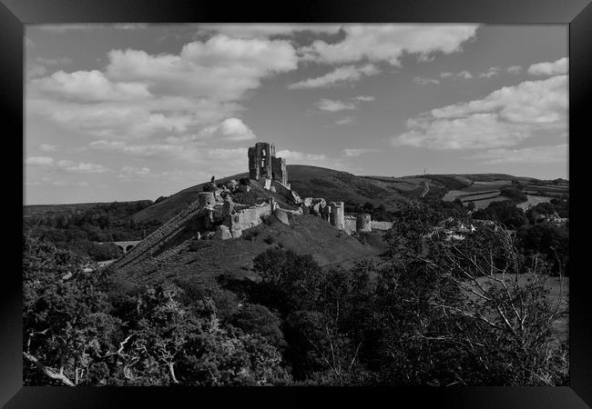 Corfe castle  Framed Print by Shaun Jacobs
