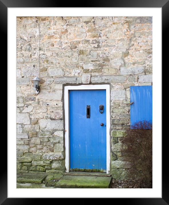 Old Blue Door Framed Mounted Print by Shaun Jacobs