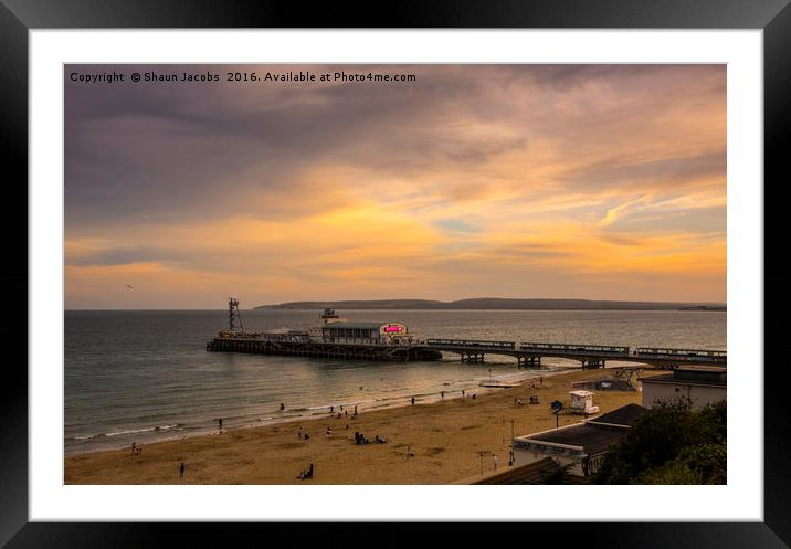 Bournemouth pier sunset  Framed Mounted Print by Shaun Jacobs