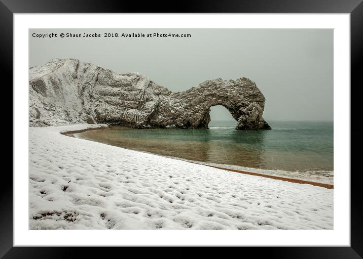 Durdle Door winter morning  Framed Mounted Print by Shaun Jacobs