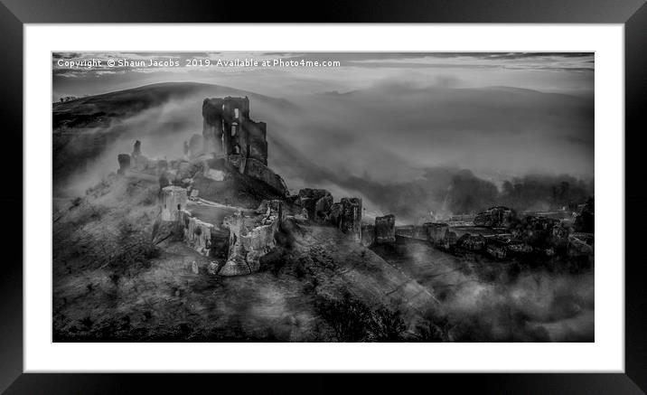 Corfe Castle moody morning  Framed Mounted Print by Shaun Jacobs