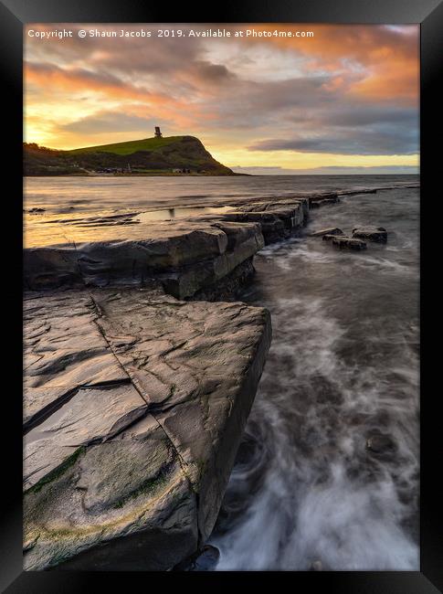 Kimmeridge beach sunrise  Framed Print by Shaun Jacobs