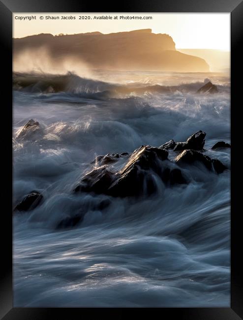 Mupe bay rough seas  Framed Print by Shaun Jacobs