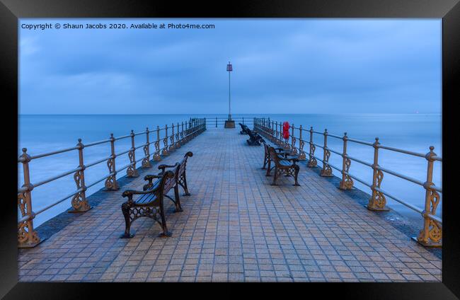 Banjo Pier in Swanage  Framed Print by Shaun Jacobs