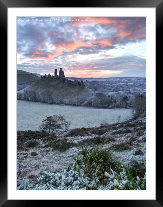 Fire and Ice at Corfe Castle  Framed Mounted Print by Shaun Jacobs