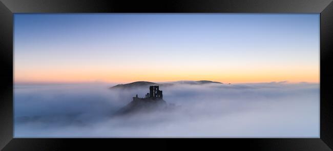 Corfe Castle panorama  Framed Print by Shaun Jacobs