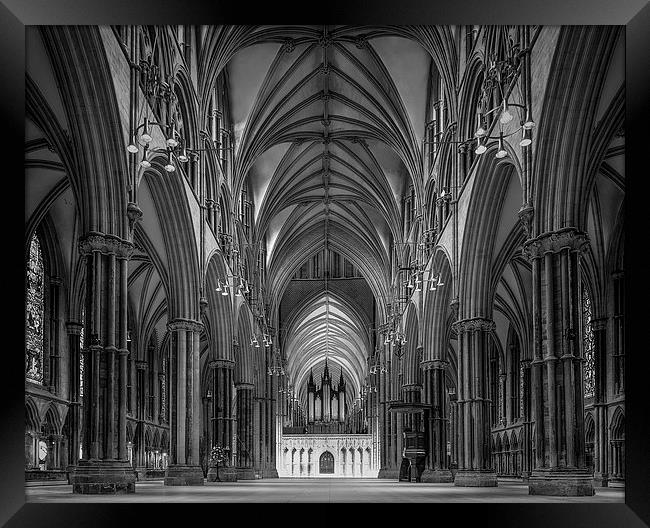 Lincoln Cathedral Nave Framed Print by Ian Barber