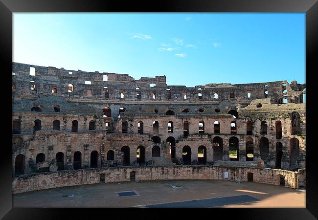 Colosseum of El Djem. Framed Print by Mark Franklin