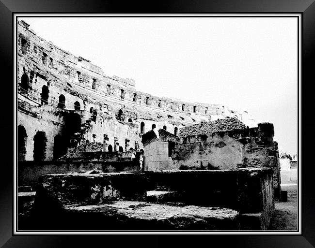 Colosseum from the ground. Framed Print by Mark Franklin