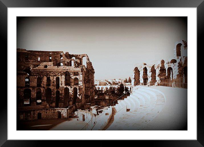 View from El Djem. Framed Mounted Print by Mark Franklin
