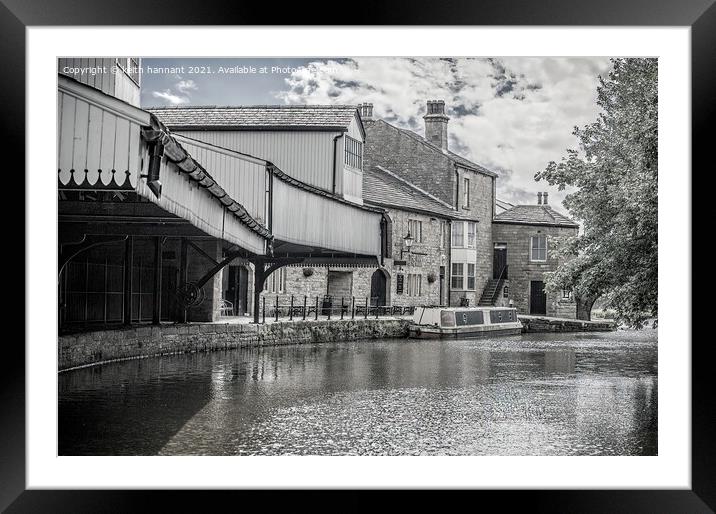  inn on the wharf   burnley  black and white  Framed Mounted Print by keith hannant