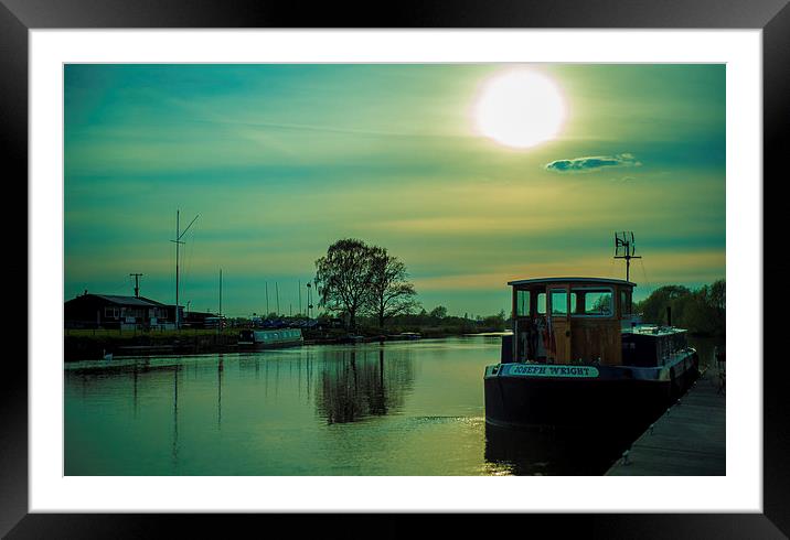 trent lock with dutch barge Framed Mounted Print by keith hannant