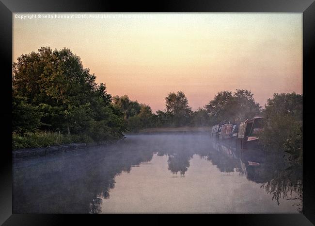  boats in the mist colour Framed Print by keith hannant