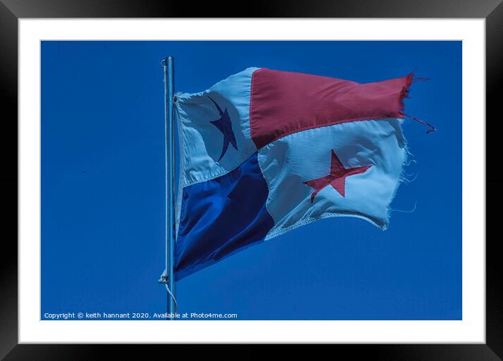 Panama Flag  Framed Mounted Print by keith hannant