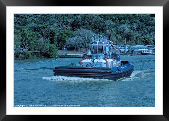 Panamanian  Canal Tug  Framed Mounted Print by keith hannant