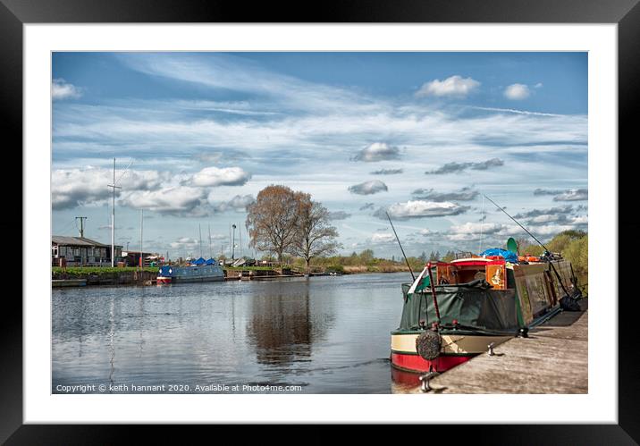 trent lock mooring Framed Mounted Print by keith hannant
