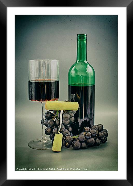 Wine grapes glass  Framed Mounted Print by keith hannant