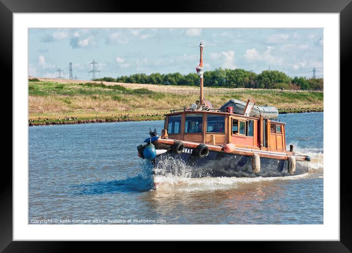 motor cruiser on the river ribble Framed Mounted Print by keith hannant