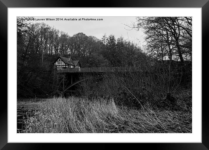 Bridge and House Framed Mounted Print by Lauren Wilson