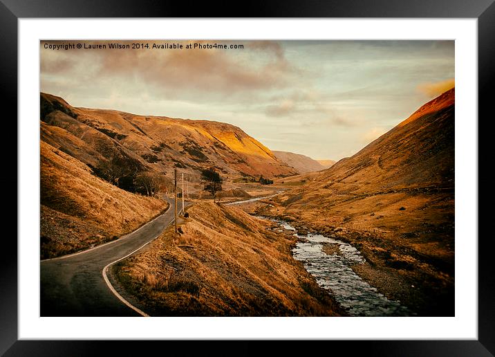 Road to Aber Framed Mounted Print by Lauren Wilson