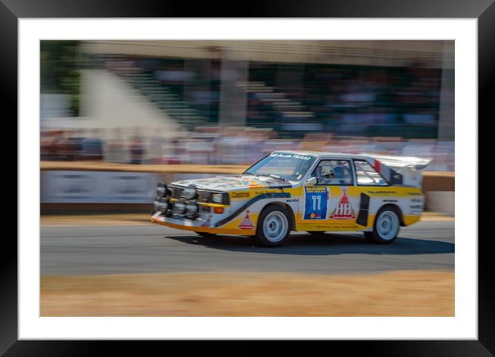 Speeding up the hill, Audi quattro S1 E2 Framed Mounted Print by Kelvin Trundle
