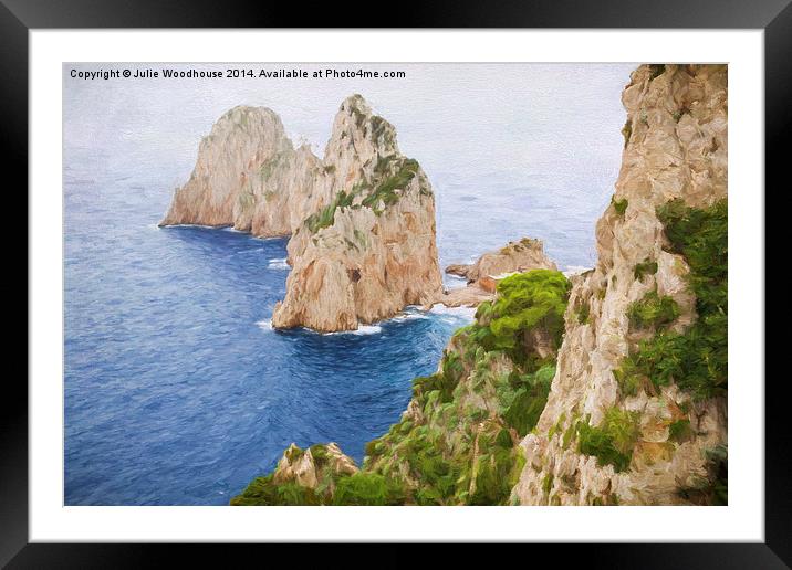 Faraglioni rocks on Capri Framed Mounted Print by Julie Woodhouse