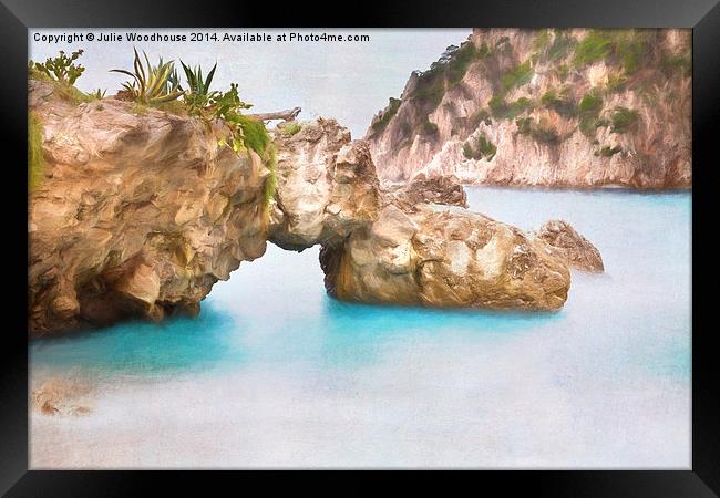 Sirens Rock, Capri Framed Print by Julie Woodhouse