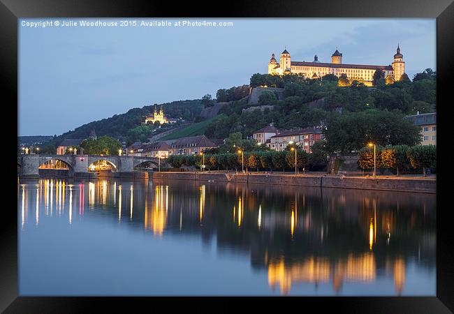 Marienberg Fortress with Main River, Wurzburg, Bav Framed Print by Julie Woodhouse