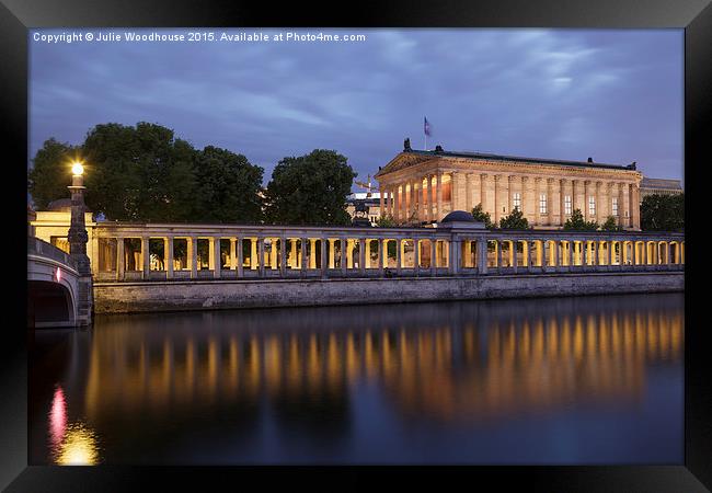 Alte Nationalgalerie and River Spree, Berlin, Germ Framed Print by Julie Woodhouse