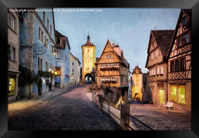 Rothenburg ob der Tauber, Bavaria Framed Print by Julie Woodhouse