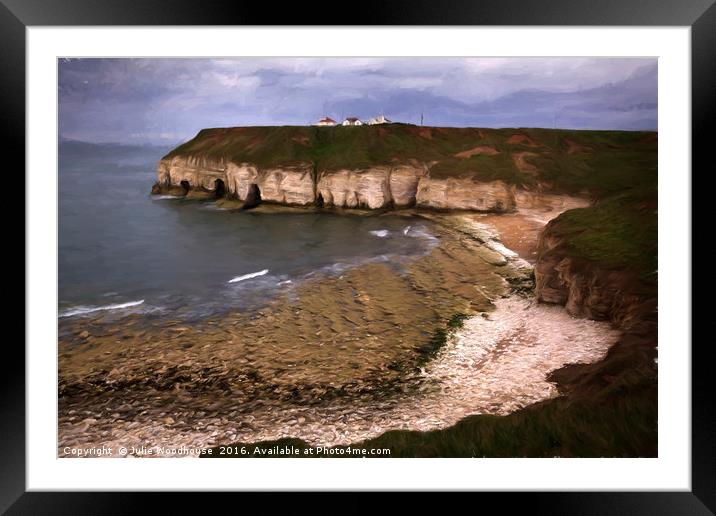 Thornwick Bay Framed Mounted Print by Julie Woodhouse