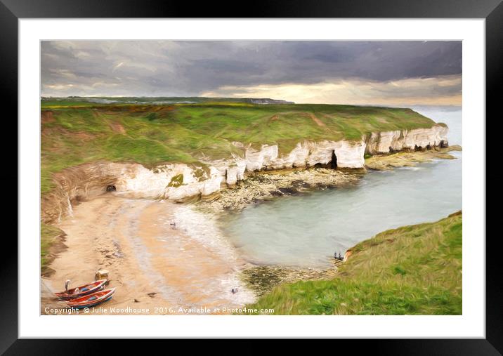 View from Flamborough Cliffs Framed Mounted Print by Julie Woodhouse