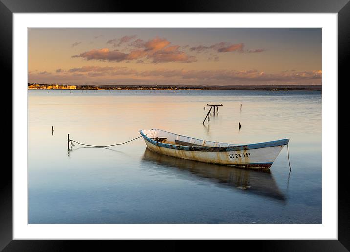 A lone boat Framed Mounted Print by Iksung Nah