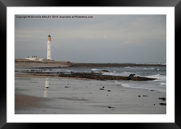 Barns Ness Lighthouse Framed Mounted Print by Michelle BAILEY