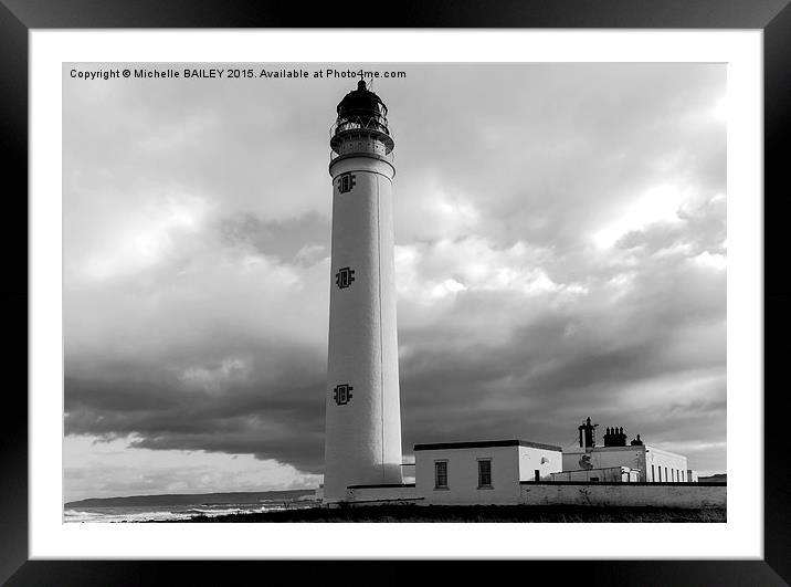  Barns Ness Light Framed Mounted Print by Michelle BAILEY
