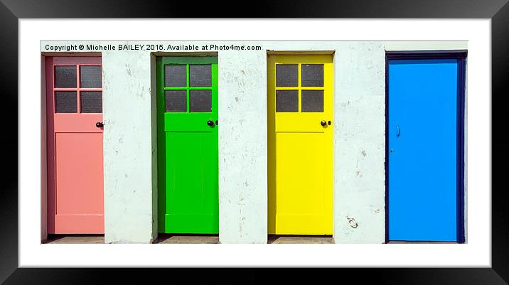  Changing Rooms Pink  Green Yellow Blue Framed Mounted Print by Michelle BAILEY