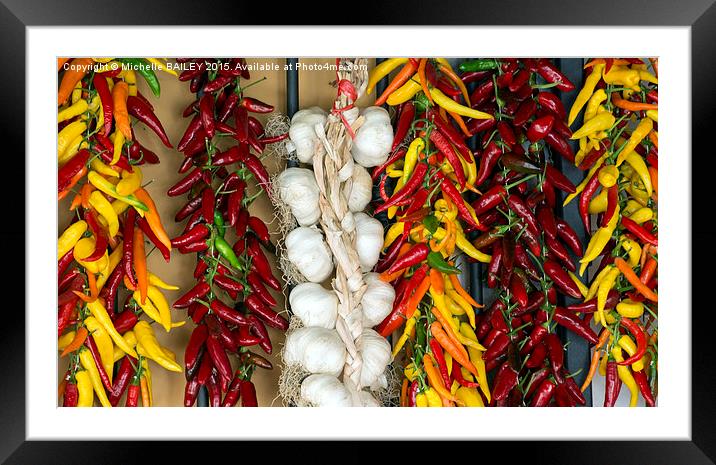  Chilli and Garlic Framed Mounted Print by Michelle BAILEY