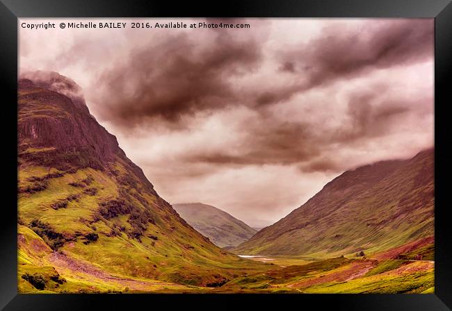 Glencoe Brooding Framed Print by Michelle BAILEY