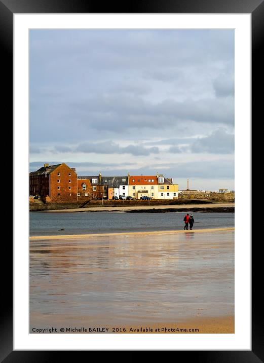 North Berwick Low Tide Framed Mounted Print by Michelle BAILEY