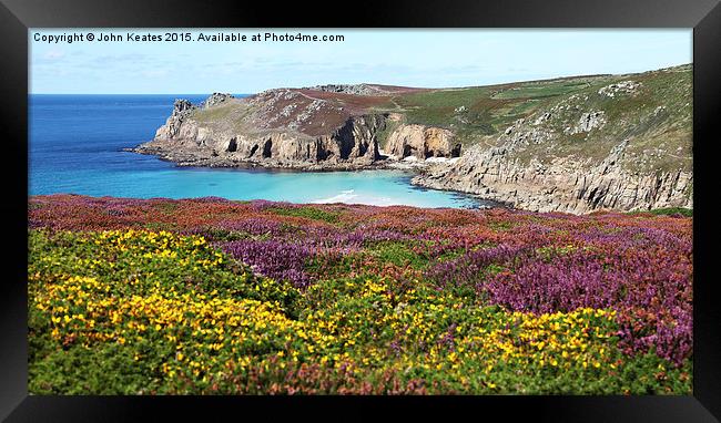 Nanjizal Cove Cornwall England Framed Print by John Keates