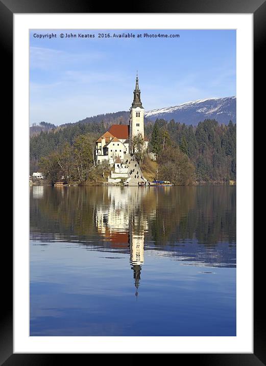 Pilgrimage Church Assumption Mary Bled Island Lake Framed Mounted Print by John Keates