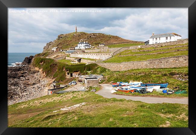 Cape Cornwall near to St. Just Cornwall South West Framed Print by John Keates