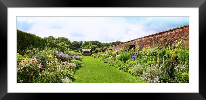 The famous herbaceous border at Arley Hall Cheshir Framed Mounted Print by John Keates