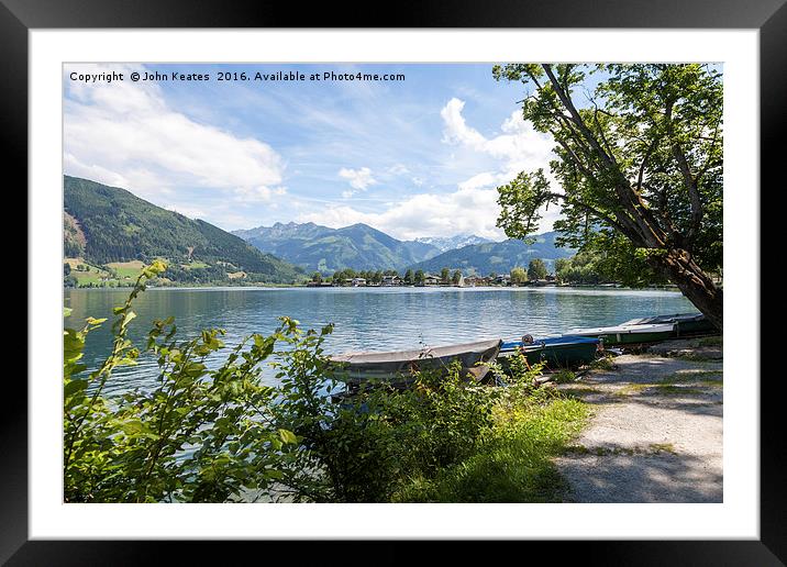 The lake at Zell am See Austria Framed Mounted Print by John Keates