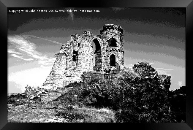 Mow Cop Castle a Victorian folly at Stoke-on-Trent Framed Print by John Keates