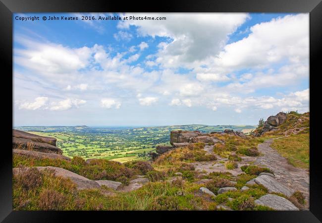 The view over the Staffordshire and Cheshire plain Framed Print by John Keates