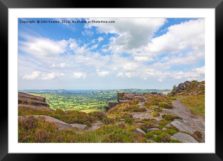 The view over the Staffordshire and Cheshire plain Framed Mounted Print by John Keates