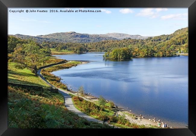 Rydal Water in the English Lake District National  Framed Print by John Keates