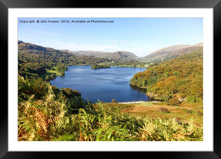 Grasmere lake in the English Lake District Nationa Framed Mounted Print by John Keates