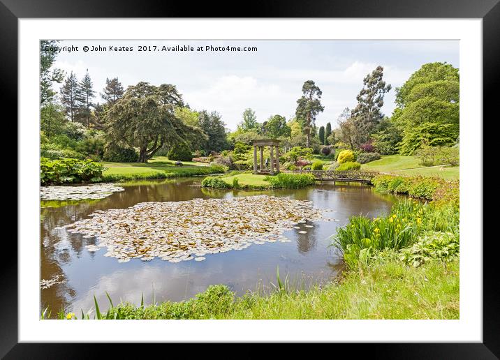 The Temple and pool at Cholmondeley Castle country Framed Mounted Print by John Keates